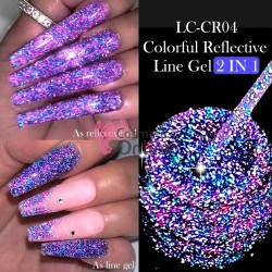 Oja semi UV/ LED Liner fin reflectorizant LILYCUTE Reflective de 5 ml - CR04 Blue-Silver-Pink